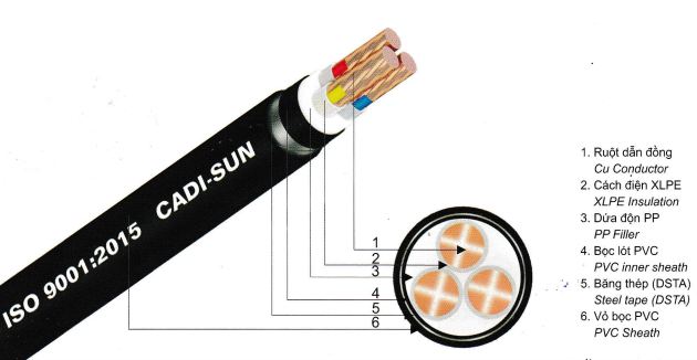 Cáp ngầm 3 ruột - DSTA 3x