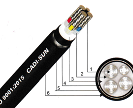 Cáp nhôm ngầm bọc cách điện XLPE, giáp băng thép, vỏ bọc PVC