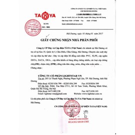 Giấy chứng nhận nhà phân phối - Taya